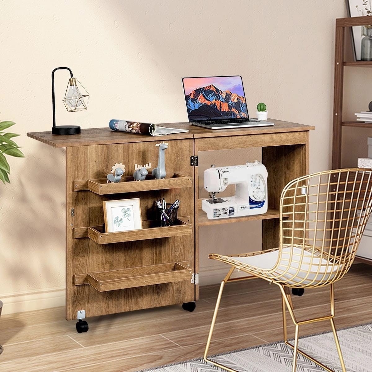 Klappschreibtisch und Schrank 2-in-1