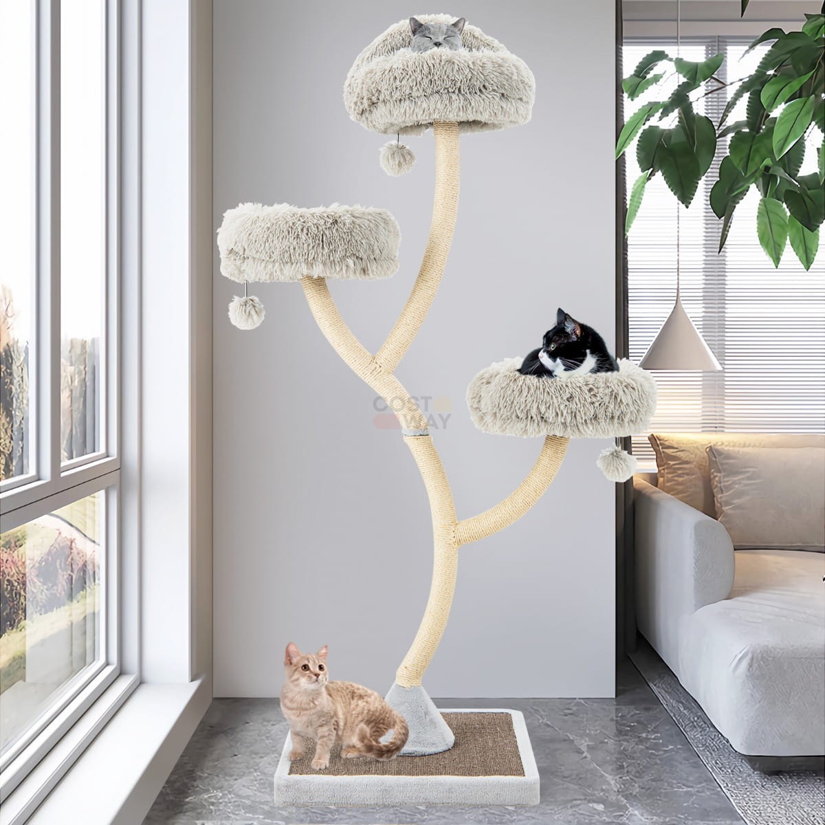 Kratzbaum aus Sisal 59 x 59 x 178 cm