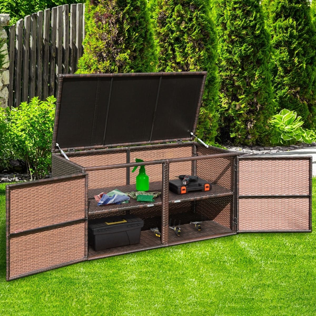 Braune Garten-Aufbewahrungsbox