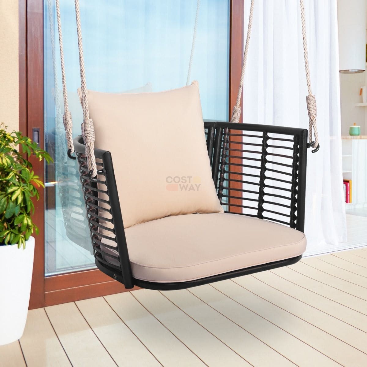Hängesessel Rattan 180 kg beige