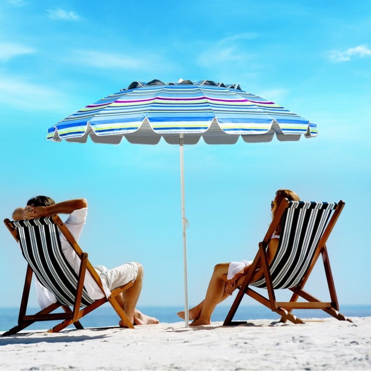 Parasol plażowy regulowany z ochroną UPF 50+ 2,2 x 2,45 m