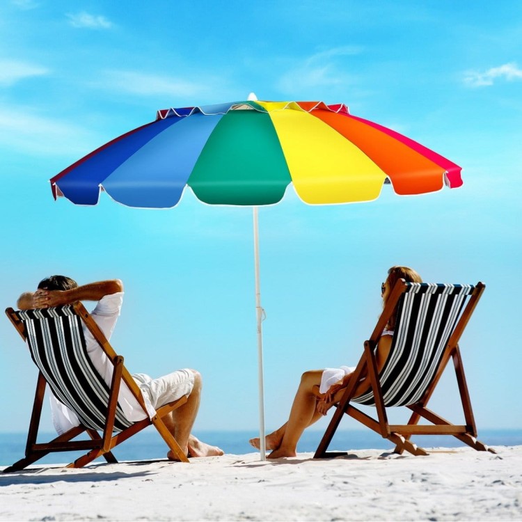 Parasol plażowy regulowany z ochroną UPF 50+ 2,2 x 2,45 m