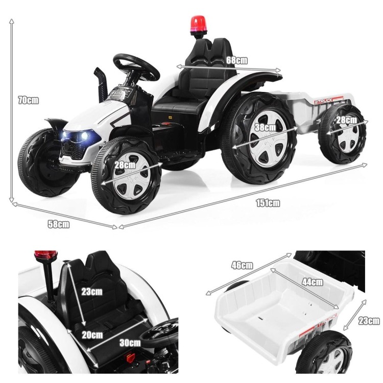 Traktor elektryczny dla dzieci z przyczepą i pilotem