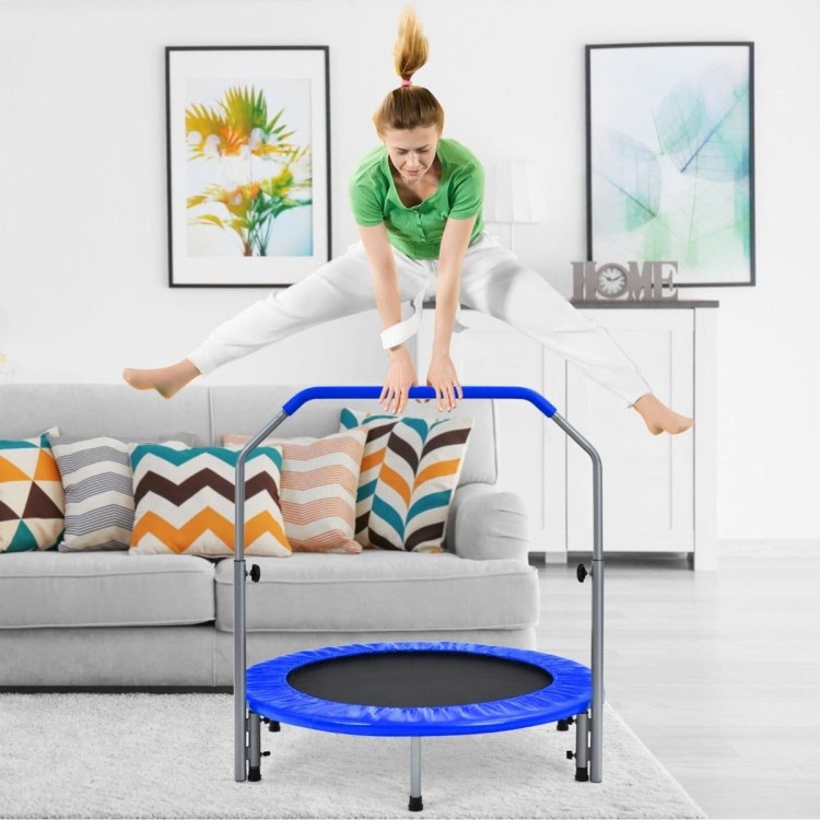 Trampolina fitness z poręczą