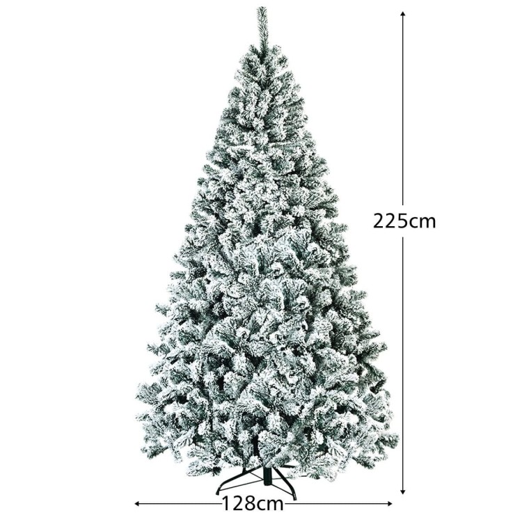 Sztuczna choinka ośnieżona ze stojakiem 225 cm