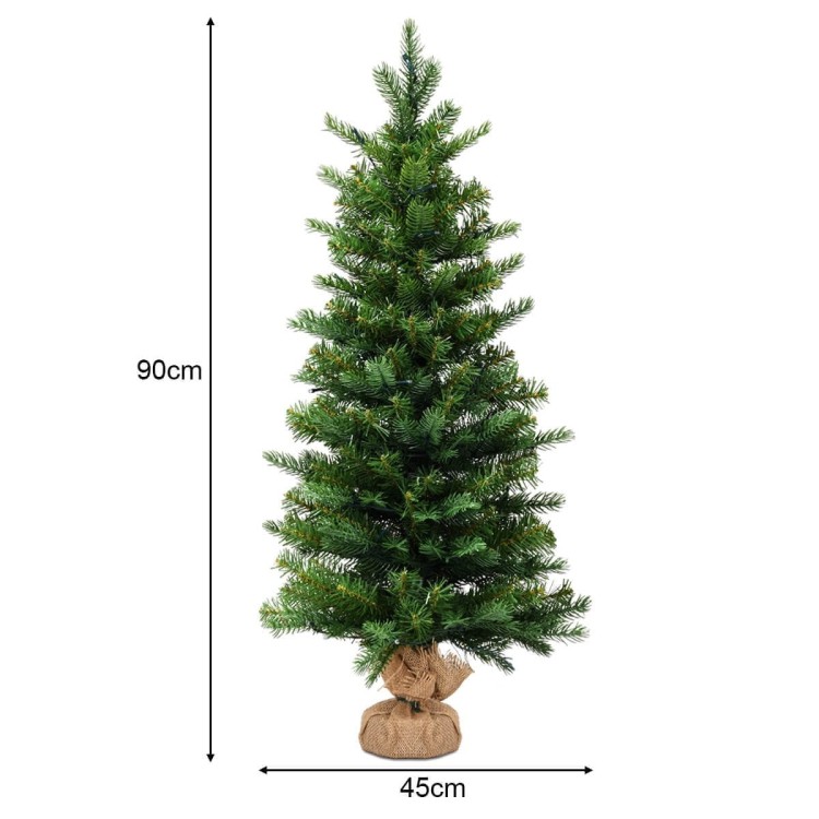 Sztuczna mała choinka 90 cm z lampkami LED