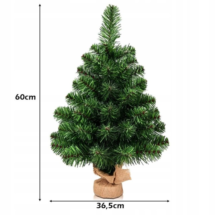 Sztuczna choinka świąteczna biurowa mini 60 cm