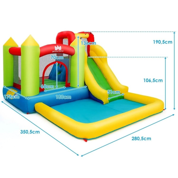 Dmuchany park wodny ze zjeżdżalnią