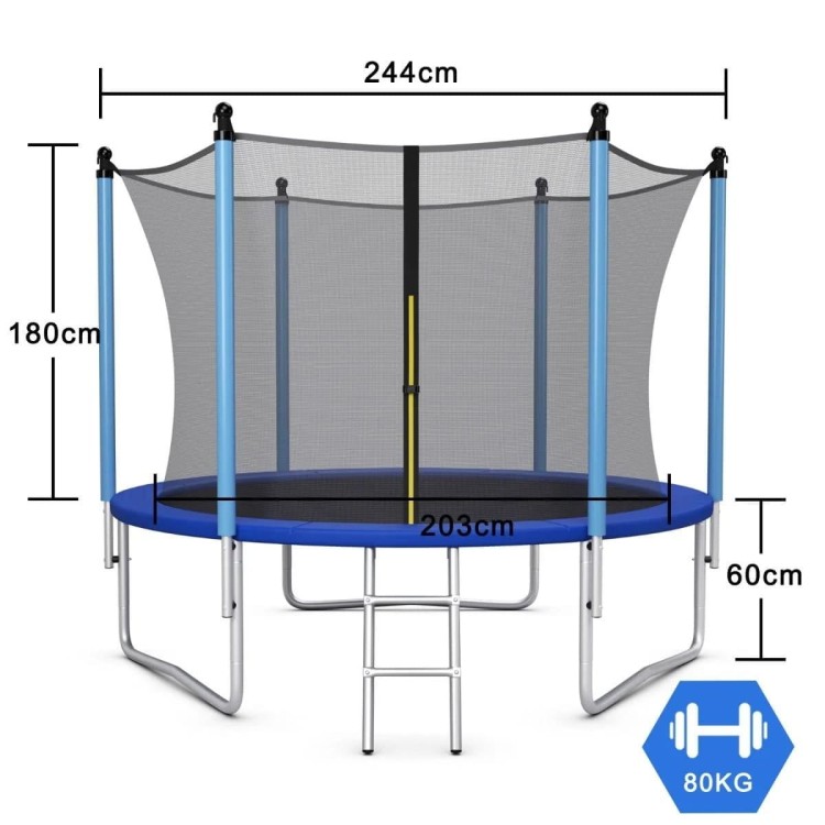 Trampolina ogrodowa 244 cm z siatką wewnętrzną