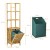 Bambusowy organizer z chowanym koszem na pranie 40 x 33 x 160 cm
