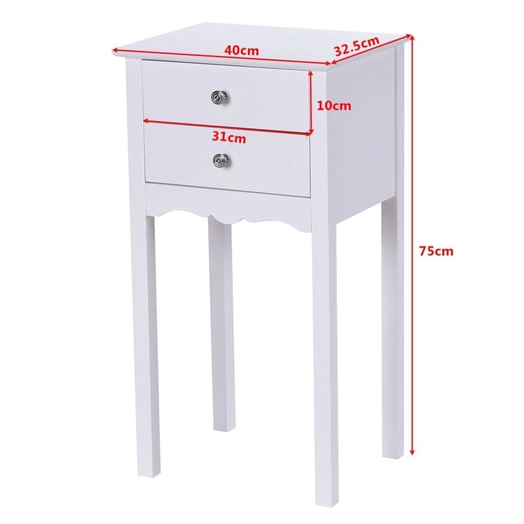 Stolik nocny z 2 szufladami 40 x 32,5 x 75 cm