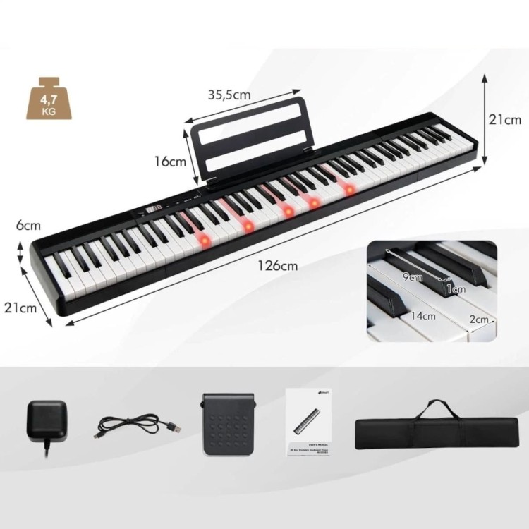 Pianino elektroniczne z pełnowymiarową klawiaturą