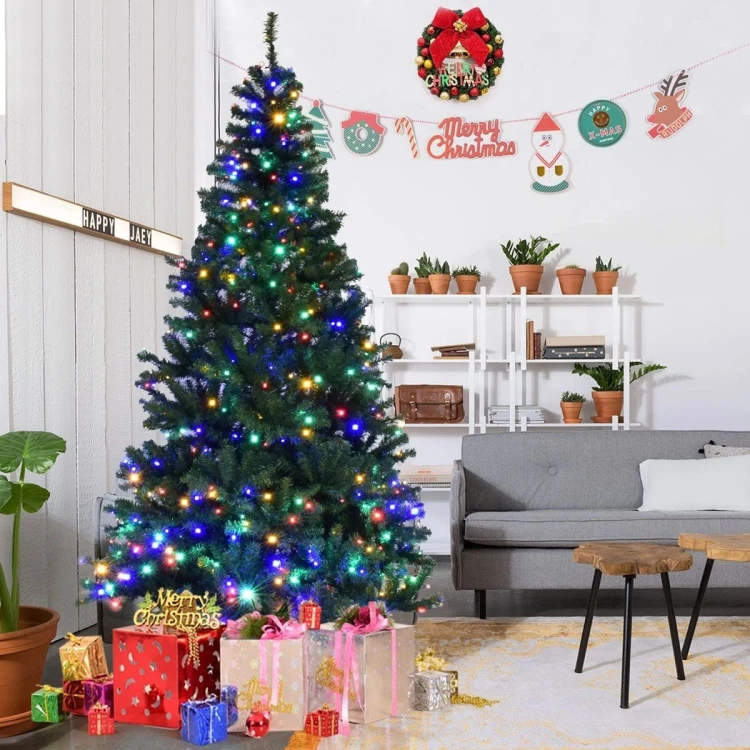 Sztuczna choinka z lampkami LED 210 cm
