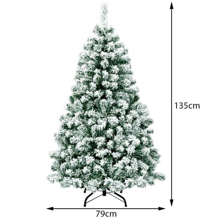 Sztuczna oszroniona choinka z lampkami LED 135 cm