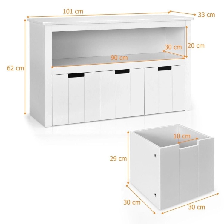 Organizer szafka z 3 dużymi szufladami 101 x 33 x 62 cm