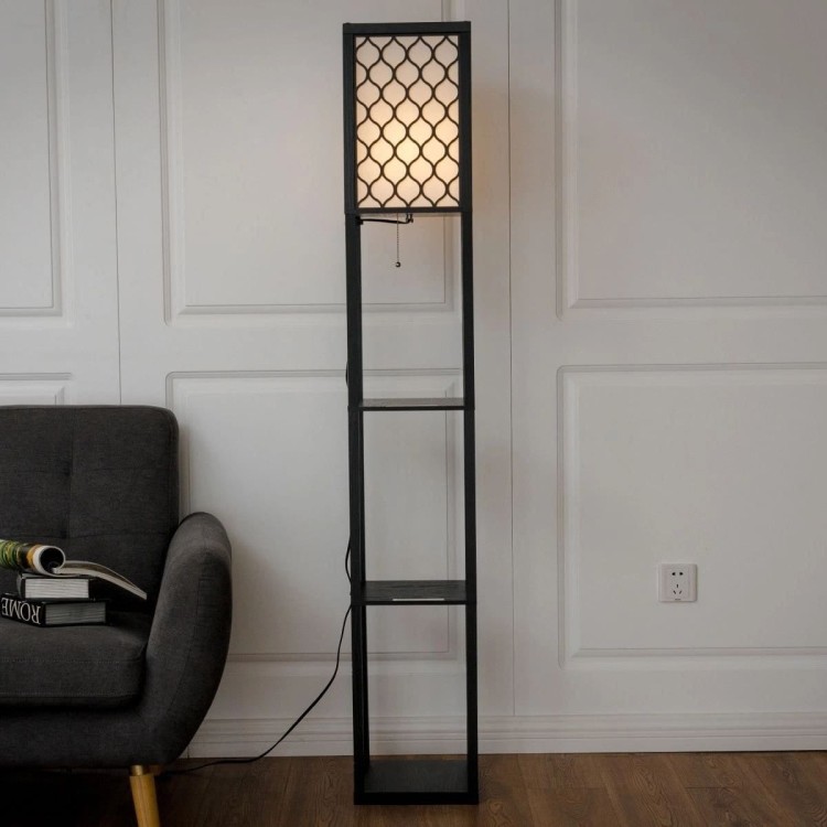 Nowoczesna lampa z regałem 160 cm