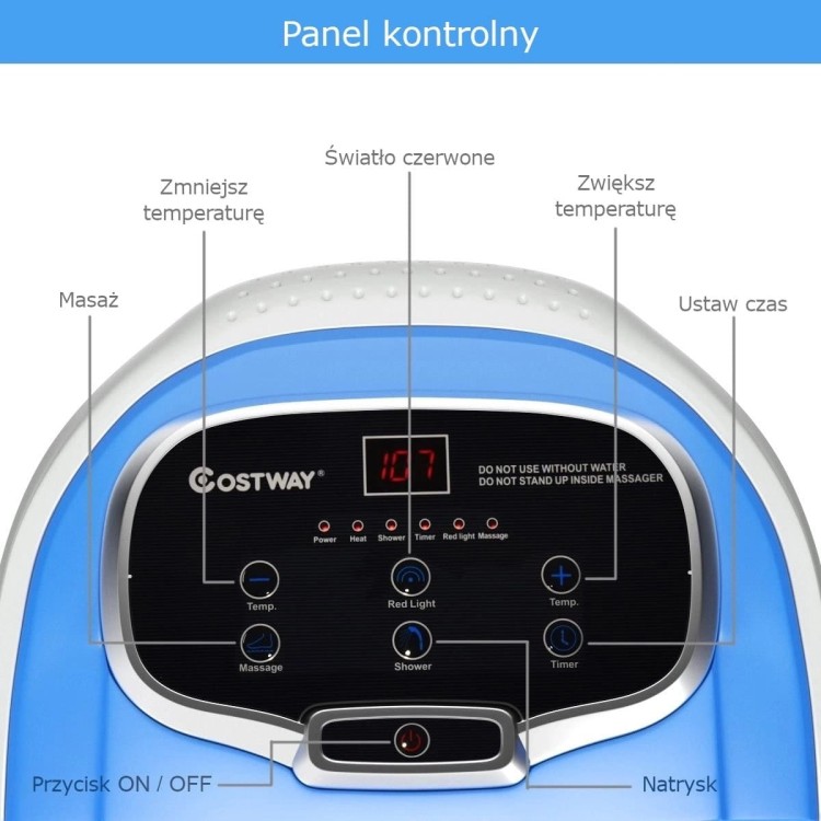 Hydromasażer shiatsu z podczerwienią do stóp 500W