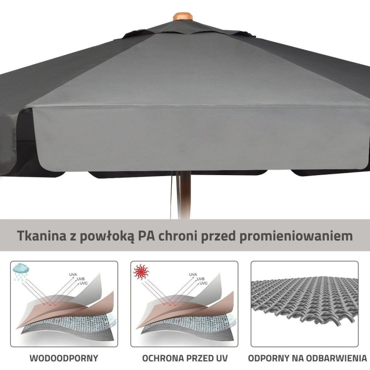 Regulowany parasol ogrodowy plażowy 300 cm