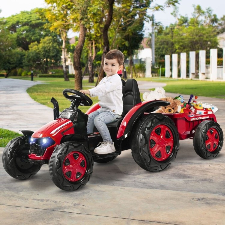 Traktor elektryczny dla dzieci z przyczepą i pilotem