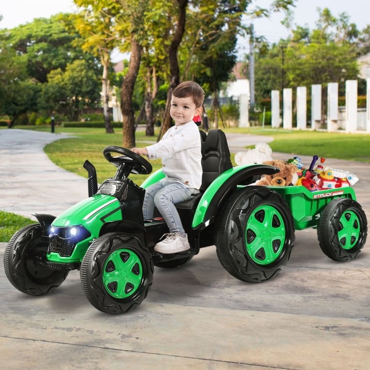 Traktor elektryczny dla dzieci z przyczepą i pilotem