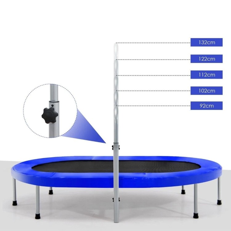 Podwójna trampolina do zabawy i ćwiczeń fitness z poręczą