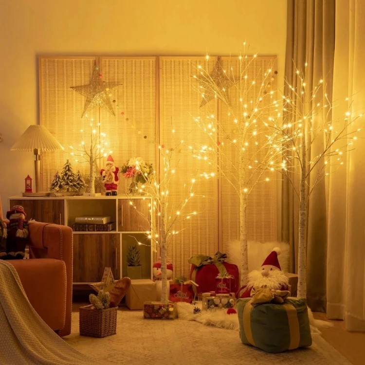 Drzewko lampka 180 cm imitacja brzozy ze światełkami LED