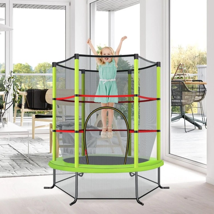 Trampolina dla dzieci z siatką i klapą