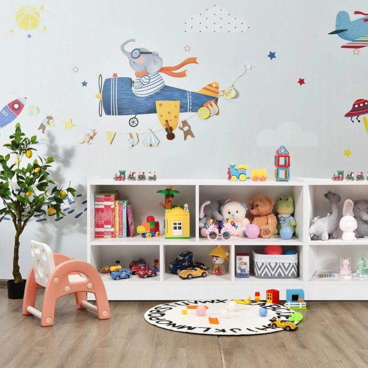Regał dziecięcy z przegródkami i organizerem 112 x 30 x 60 cm