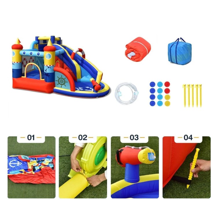 Dmuchany plac zabaw 6w1 dla dzieci 360 x 290 x 200 cm