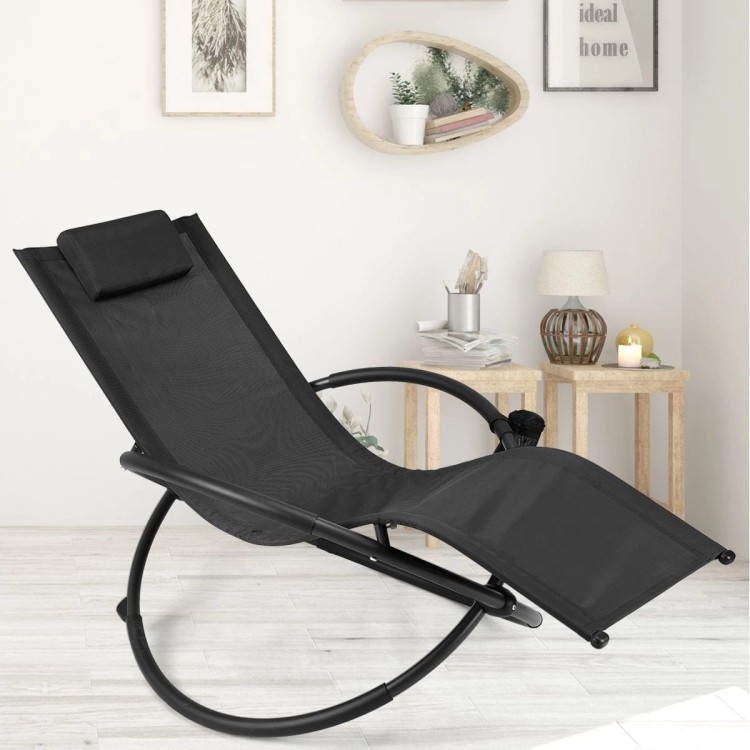 Składane krzesło bujane orbitalne 74 x144 x 84,5 cm