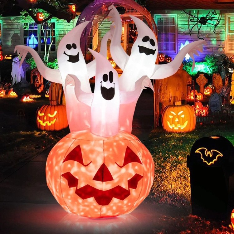Dekoracja Halloween duchy z dynią 140 x 90 x 182 cm