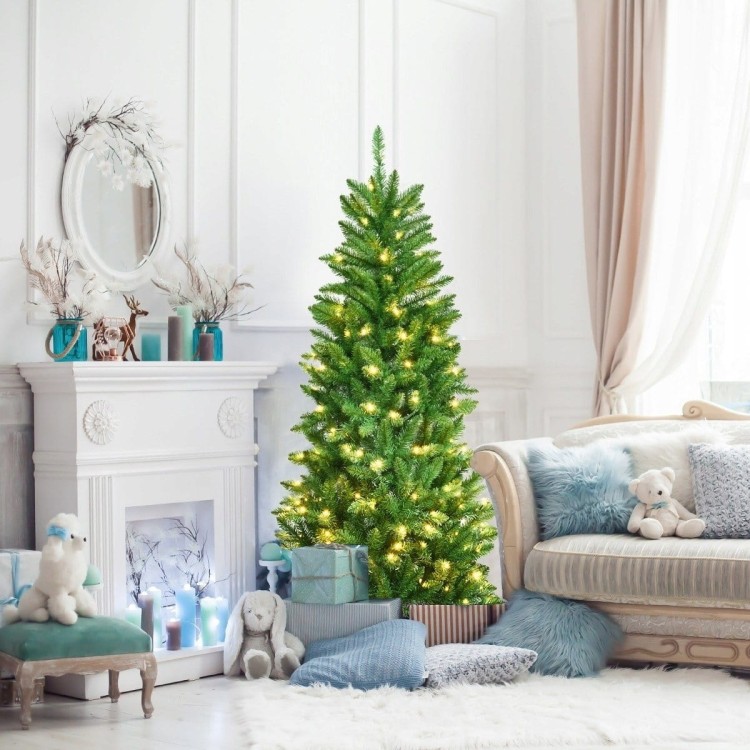 Sztuczna choinka wąska z lampkami LED 150cm