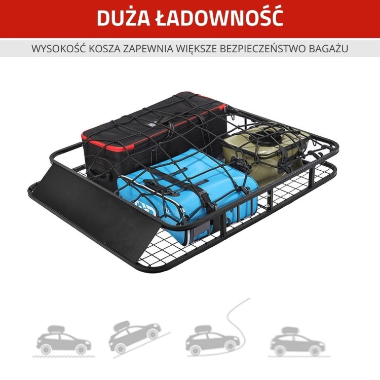 Kosz bagażnik dachowy z owiewką do samochodu