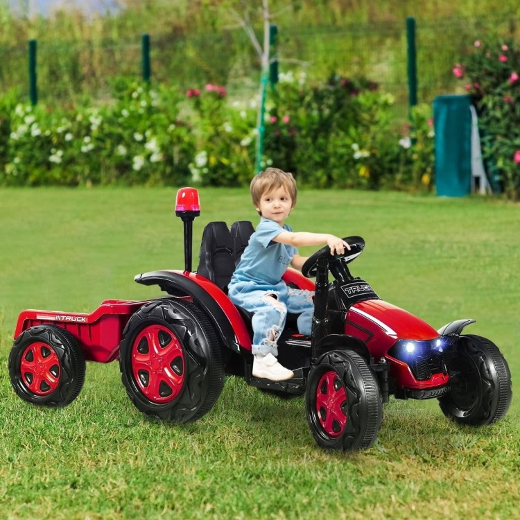 Traktor elektryczny dla dzieci z przyczepą i pilotem