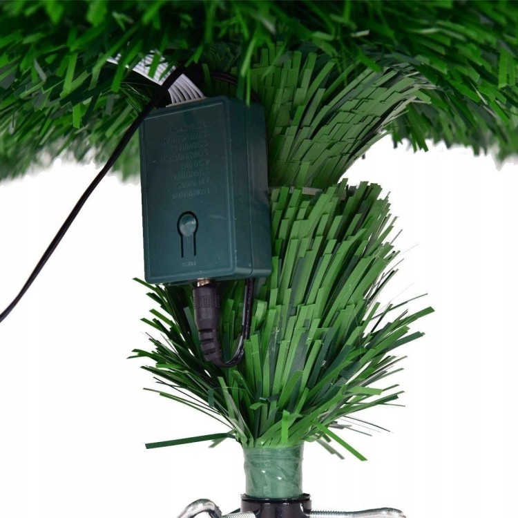 Sztuczna choinka świąteczna 210 cm na stojaku z światłami LED