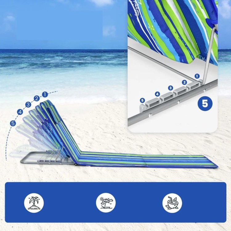 Zestaw leżak plażowy 2 szt ze stołem