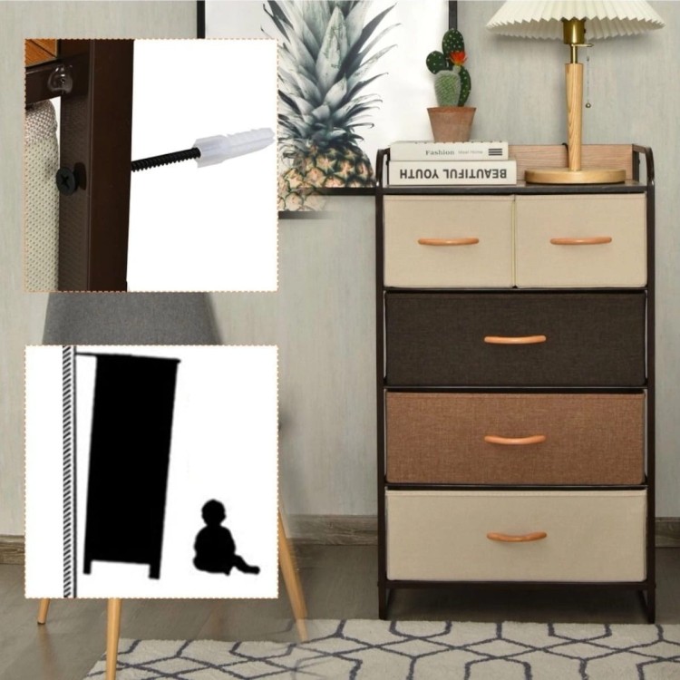 Komoda organizer ze składanymi 5 szufladami 58 x 29 x 99,5 cm