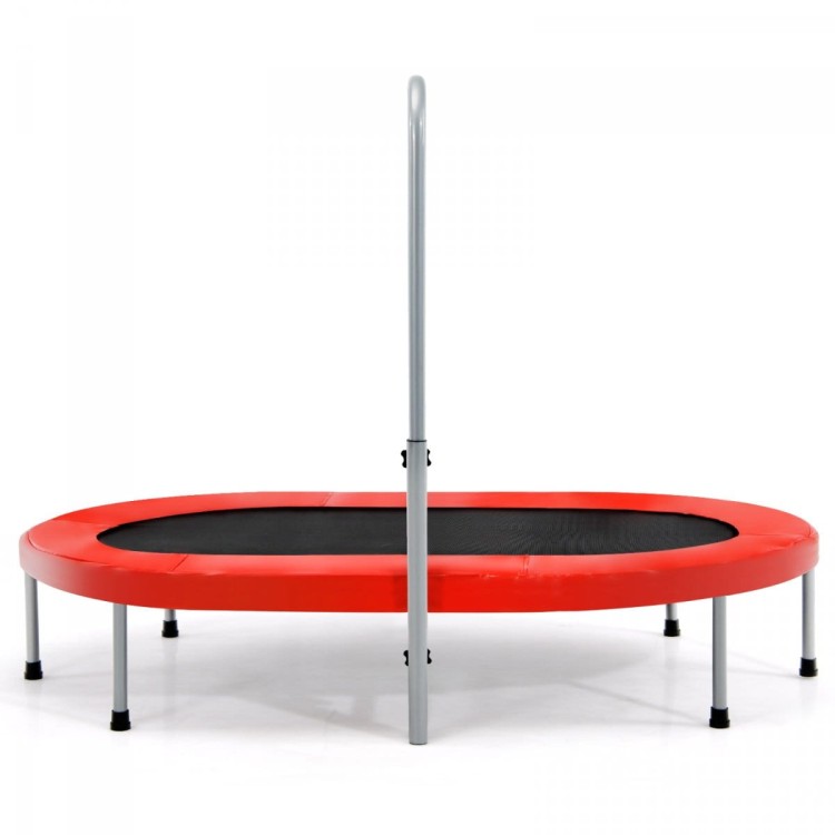 Podwójna trampolina do zabawy i ćwiczeń fitness z poręczą