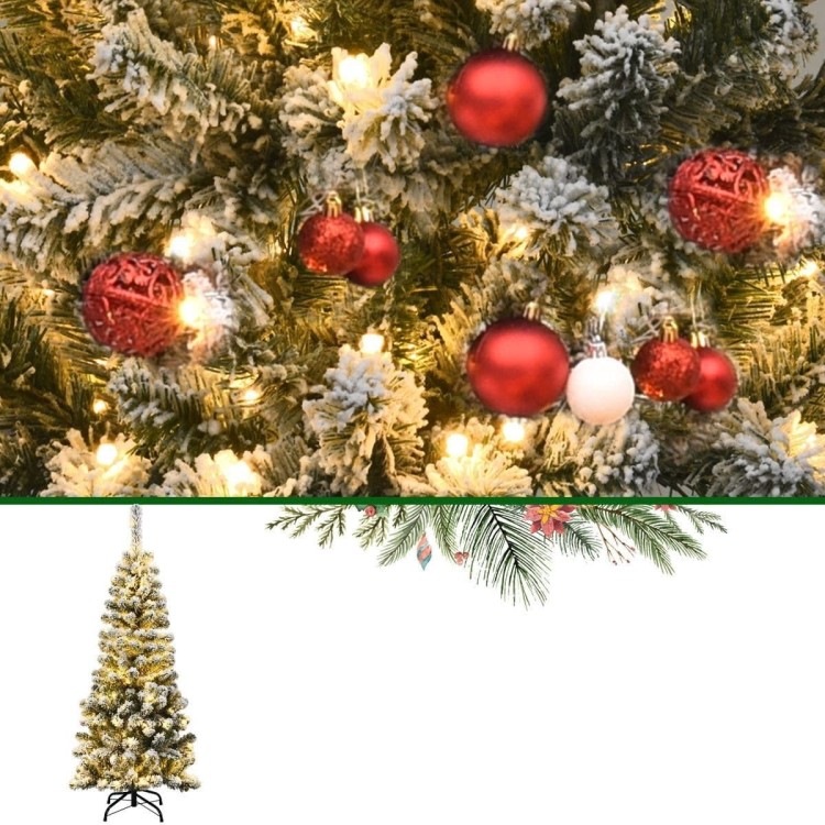 Oszroniona choinka z lampkami LED 135 cm