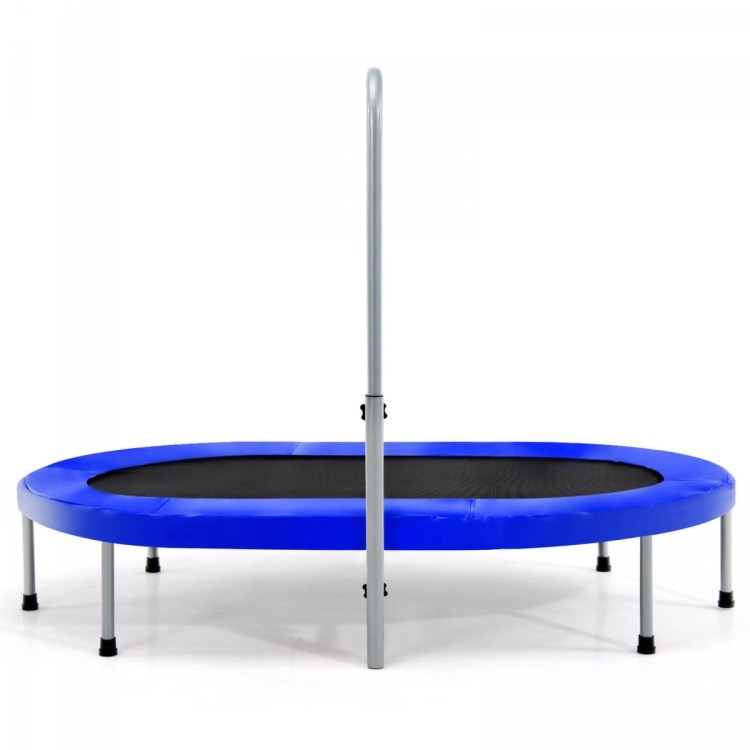 Podwójna trampolina do zabawy i ćwiczeń fitness z poręczą