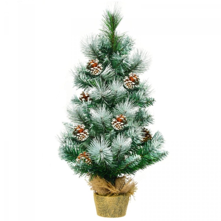 Sztuczna mini choinka z szyszkami, 60 cm