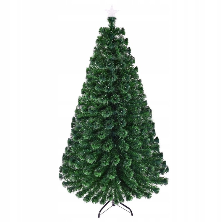 Sztuczna choinka świąteczna 210 cm na stojaku z światłami LED