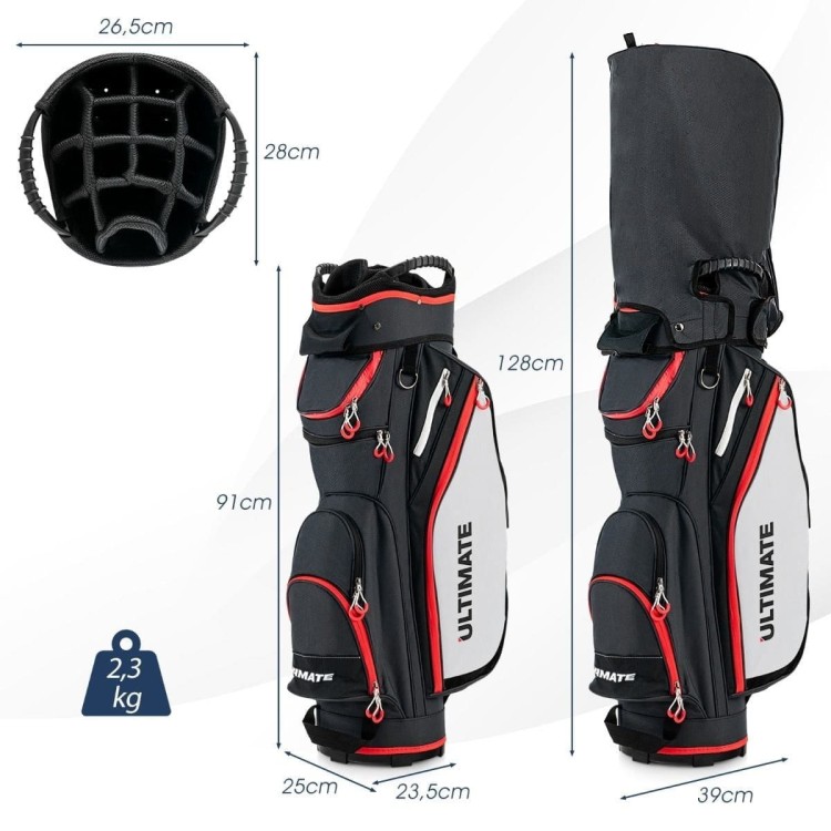 Torba golfowa z zapinanymi na zamek przegródkami i kieszonką termoizolacyjną