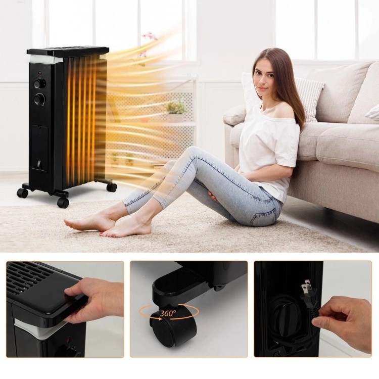 Grzejnik olejowy 1500W z kółkami
