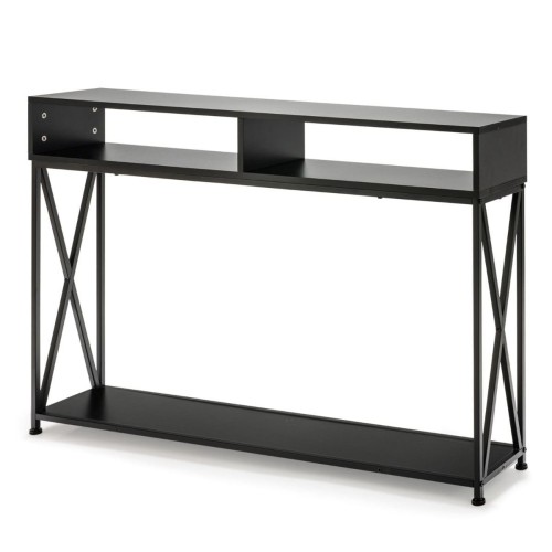 Konsola z otwartymi półkami 120 cm czarna Costway