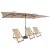 Dwustronny parasol ogrodowy z wentylowanym dachem 426 x 265 x 260 cm odcienie brązu