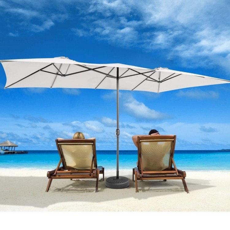 Dwustronny parasol ogrodowy z wentylowanym dachem 426 x 265 x 260 cm beżowy