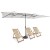 Dwustronny parasol ogrodowy z wentylowanym dachem 426 x 265 x 260 cm beżowy