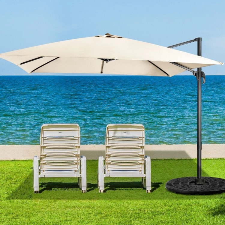 Parasol tarasowy 3m z obrotem 360° beżowy