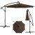 Parasol ogrodowy z solarnymi diodami led 300 cm brązowy